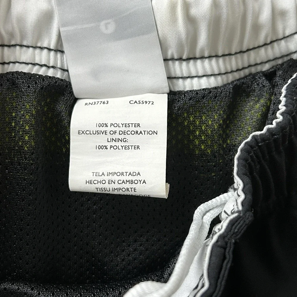 Nike Swim‎ Shorts Mens Large Black Colorblock Mesh Lined Drawstring Trunks Beach